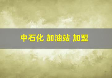 中石化 加油站 加盟